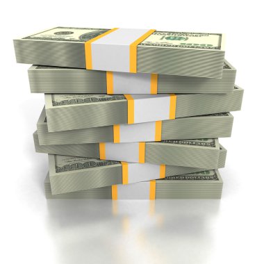 Yüz dolar faturaları yığınları