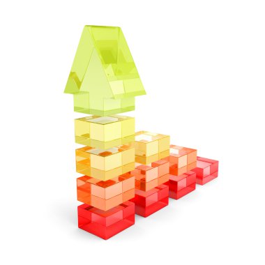 Çubuk grafik grafik ok ile büyüyen