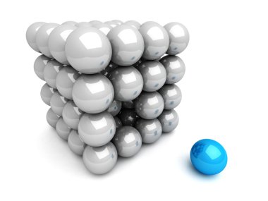 Mavi küre dışarı diğerlerinden grup