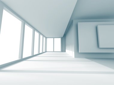 Büyük pencere ile modern boş oda