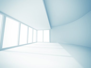 Boş oda iç beyaz arka plan