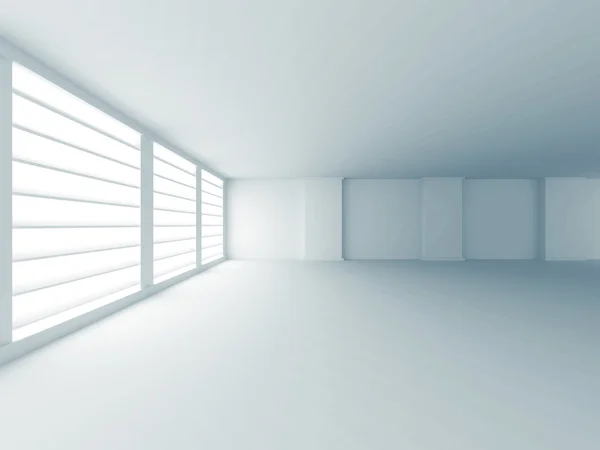 Abstrakt vit tomt rum med fönster — Stockfoto