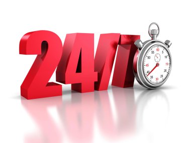 24 ve 7 ile kronometre