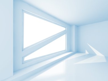 Pencereli boş beyaz oda