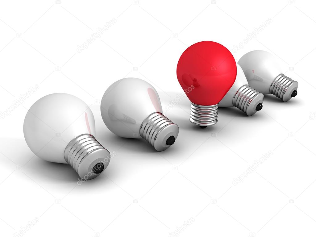different red light bulb