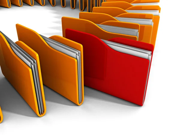 Red office folder with documents — Stock Photo, Image