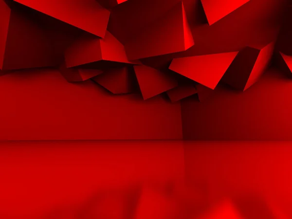 Abstraktní geometrická červené kostky — Stock fotografie