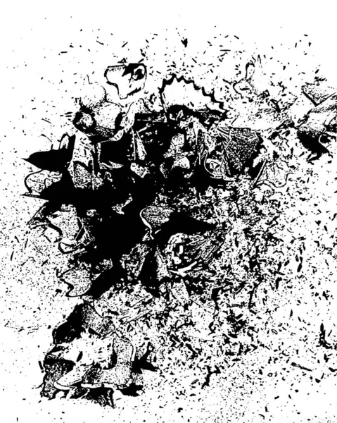 black and white abstraction in the form of flying torn black strokes for background use