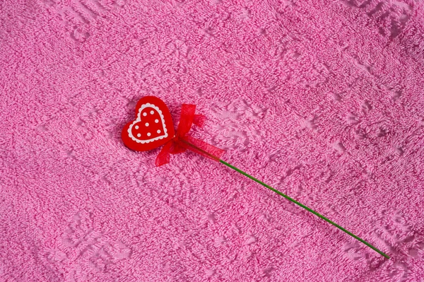 Coração Fundo Rosa Cartão Dia Dos Namorados — Fotografia de Stock