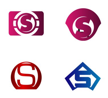 S harfi logo tasarım şablonu elementleri