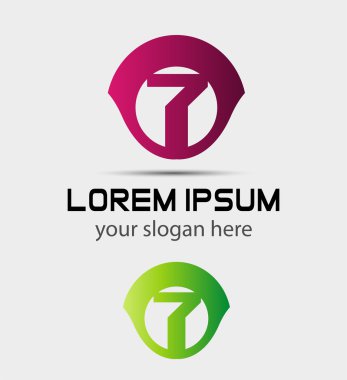 7 numaralı logosunu görmeniz gerekir. Vektör logo tasarım.