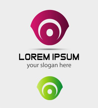 O harfi logo tasarım şablonu elementleri