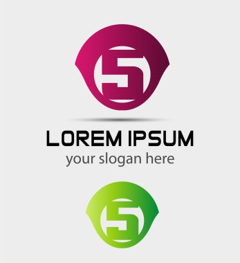Logo 5 numaralı vektör tasarım şablonu