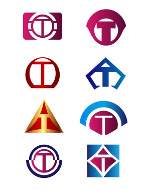 Mektup T logo kimlik kurumsal marka vektör simgesi tasarım şablonunu ayarla