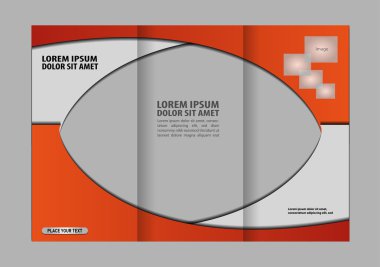 Broşür tasarım şablon iş, eğitim, reklam için alay et. Panelli kitapçık düzenlenebilir yazdırılabilir vektör çizim. 