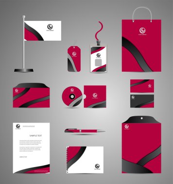 Kırmızı kimlik kurumsal şablon