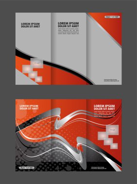 üç katlı broşür tasarım şablonu dalgalar