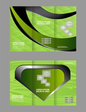 üç kat iş broşür tasarım şablonu soyut hatları ve işiniz için dalgaları ile