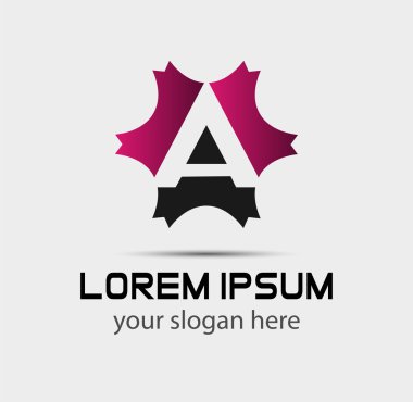 Harf A logo tasarım şablonu elementleri