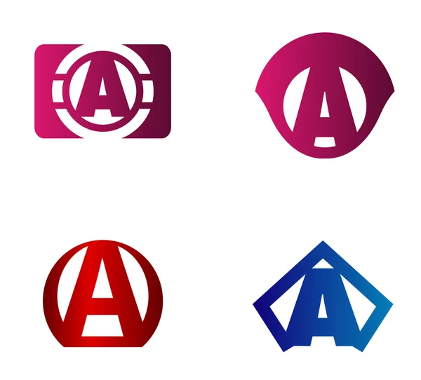 Lettre Un modèle de logo. icône abstraite — Image vectorielle