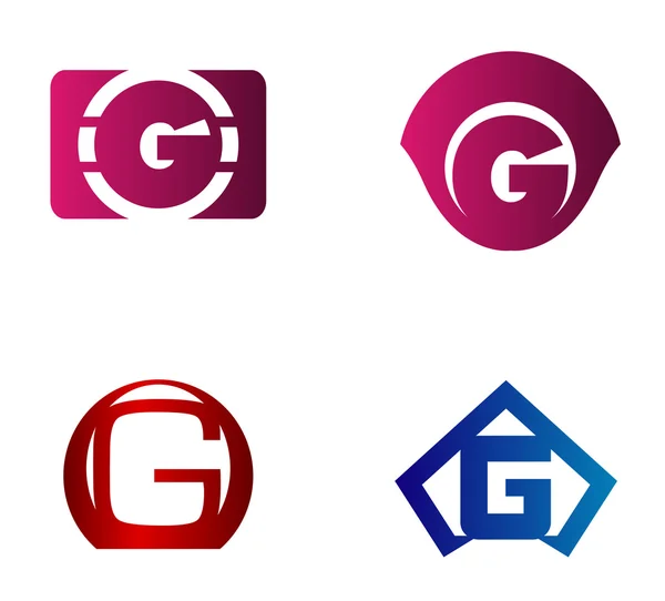 Uppsättning bokstaven G logo ikoner designelement mall. Samling av vector tecken — Stock vektor