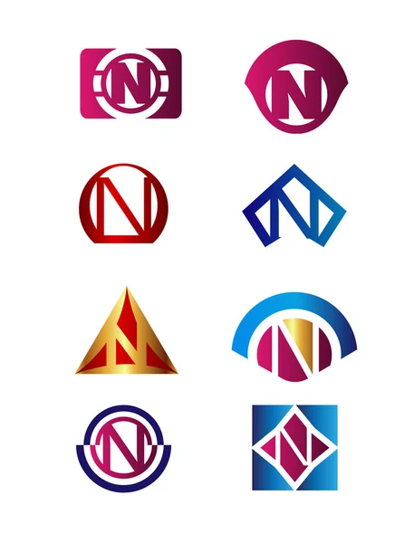 Satz von Buchstaben n Logo Branding Identität Corporate Vektor Symbol Design-Vorlage — Stockvektor