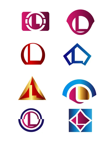 Uppsättning av bokstaven L logo Branding identitet Corporate vektor symbol formgivningsmall — Stock vektor