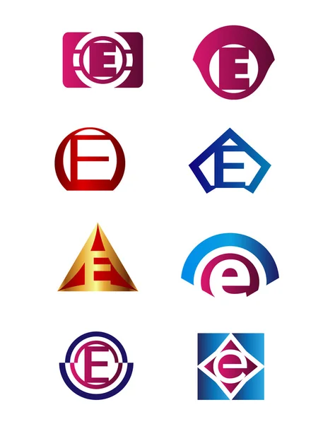 Set of letter E logo Branding Identity Corporate vector symbol design template — Stock Vector