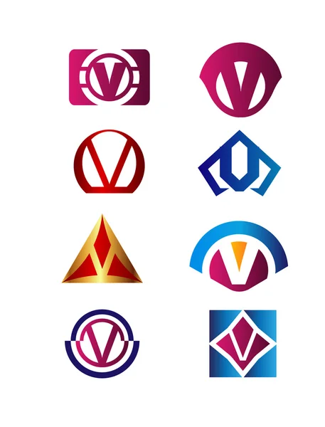 Set di lettere V logo Identità del marchio Modello di design del simbolo vettoriale aziendale — Vettoriale Stock