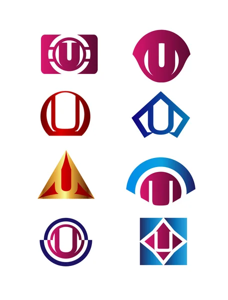 Uppsättning av bokstaven U logo branding identitet Corporate vektor symbol designmall — Stock vektor