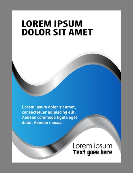 Design vettoriale del flyer blu posto bianco per il testo — Vettoriale Stock