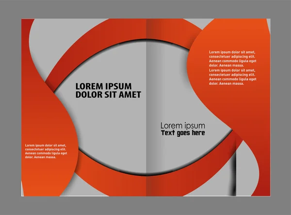 Modèle de brochure bi-pli avec couleur rouge — Image vectorielle