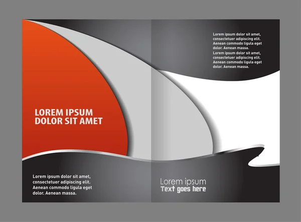 Bi-fold brochure template design, business leaflet, booklet — Stock Vector