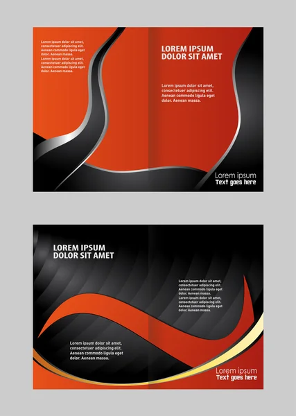 黒と黄色の要素を持つベクトル空パンフレット テンプレート デザイン — ストックベクタ
