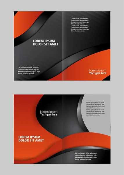 Vector moderne bi-gevouwen brochure ontwerpsjabloon met rode achtergrond — Stockvector