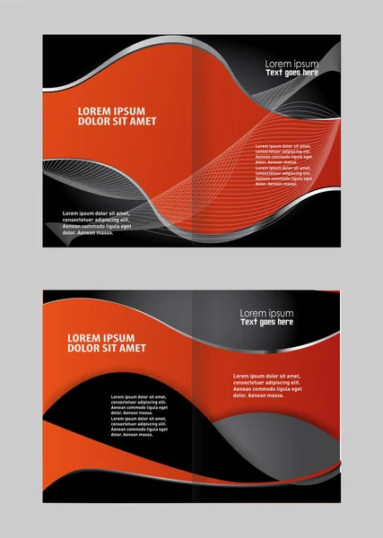 Bi-gevouwen brochure sjabloonontwerp, business folder, brochure — Stockvector