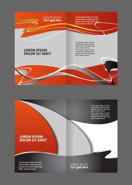 Bi-gevouwen brochure sjabloonontwerp met oranje kleur, lege boekje — Stockvector