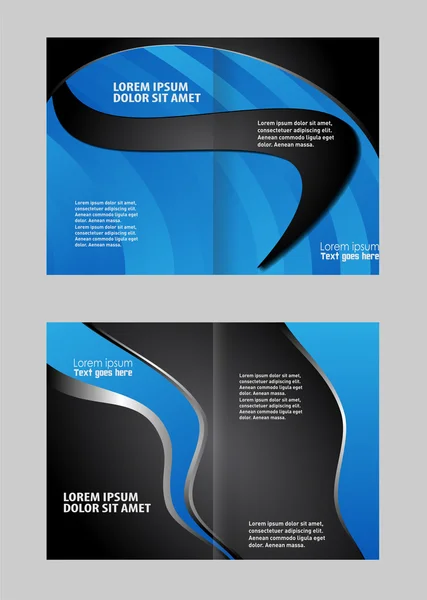 Vector empty bifold brochure print template design — Stock Vector