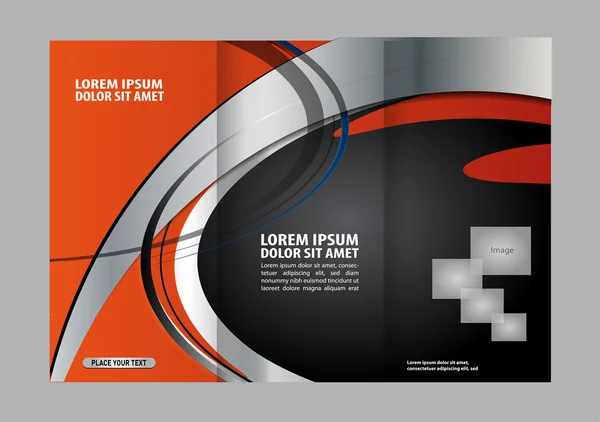 Černé a oranžové šablona pro reklamní brožura — Stockový vektor