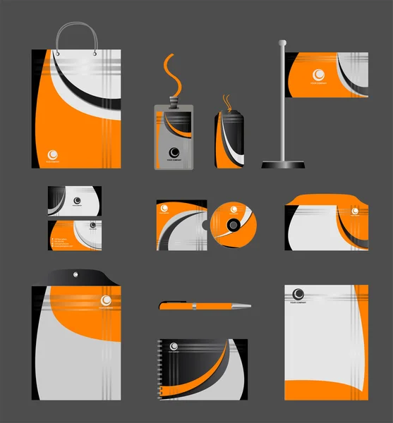 Briefpapier ontwerpset in vector-formaat. — Stockvector