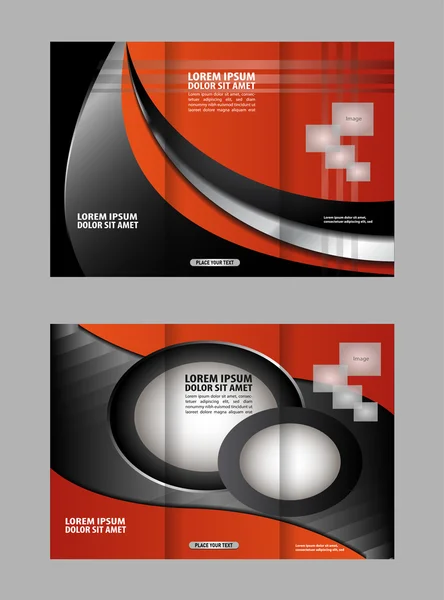Vektorové prázdné trojkombinace brožury tiskové šablony design, světlé trojdílné brožury nebo leták — Stockový vektor