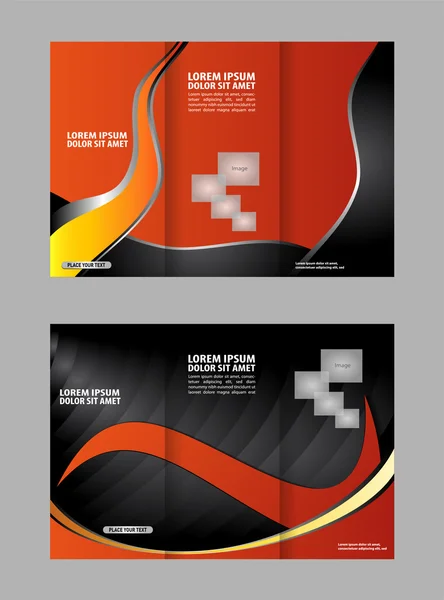 Černé a oranžové šablona pro reklamní brožura — Stockový vektor