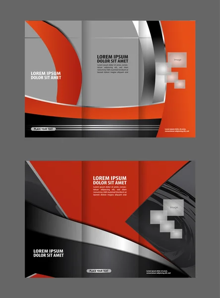 Vector moderno tri-pliegue plantilla de diseño de folleto — Archivo Imágenes Vectoriales