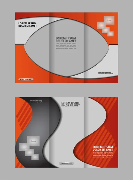 Vector empty tri-fold brochure print template design, tri-fold bright booklet or flyer — Stock Vector