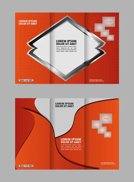 Broschüre Design Template Vektor dreifach geometrisch abstrakt — Stockvektor