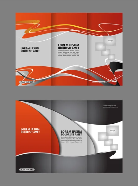Brochure mock up ontwerpsjabloon voor business, onderwijs, reclame. Driebladige brochure bewerkbare afdrukbare vectorillustratie. — Stockvector