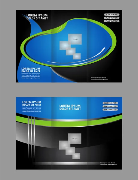 Modelo de design de brochura abstrato ondas curvas conjunto —  Vetores de Stock