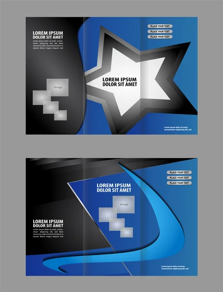 Vektorové moderní modré trojkombinace brožura šablona návrhu barevné abstraktní 3d pozadí — Stockový vektor