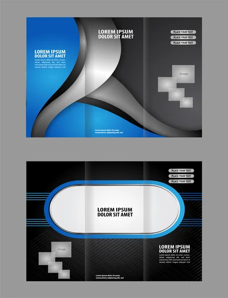 パンフレット デザイン テンプレート ベクトル三つ折り — ストックベクタ