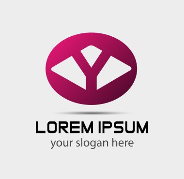 Y harfi logo tasarım şablonu elementleri
